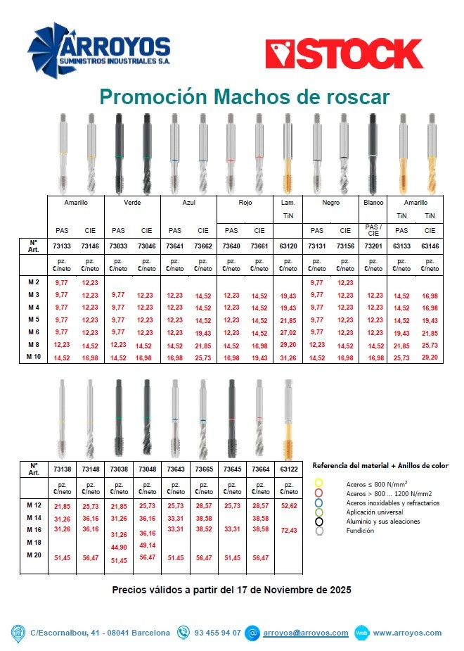 Machos de Roscar STOCK -  hasta 31/12/25
